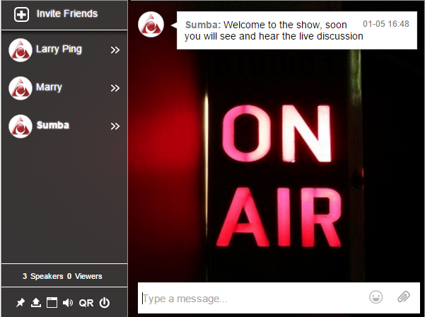 On Air Internet radio chat room